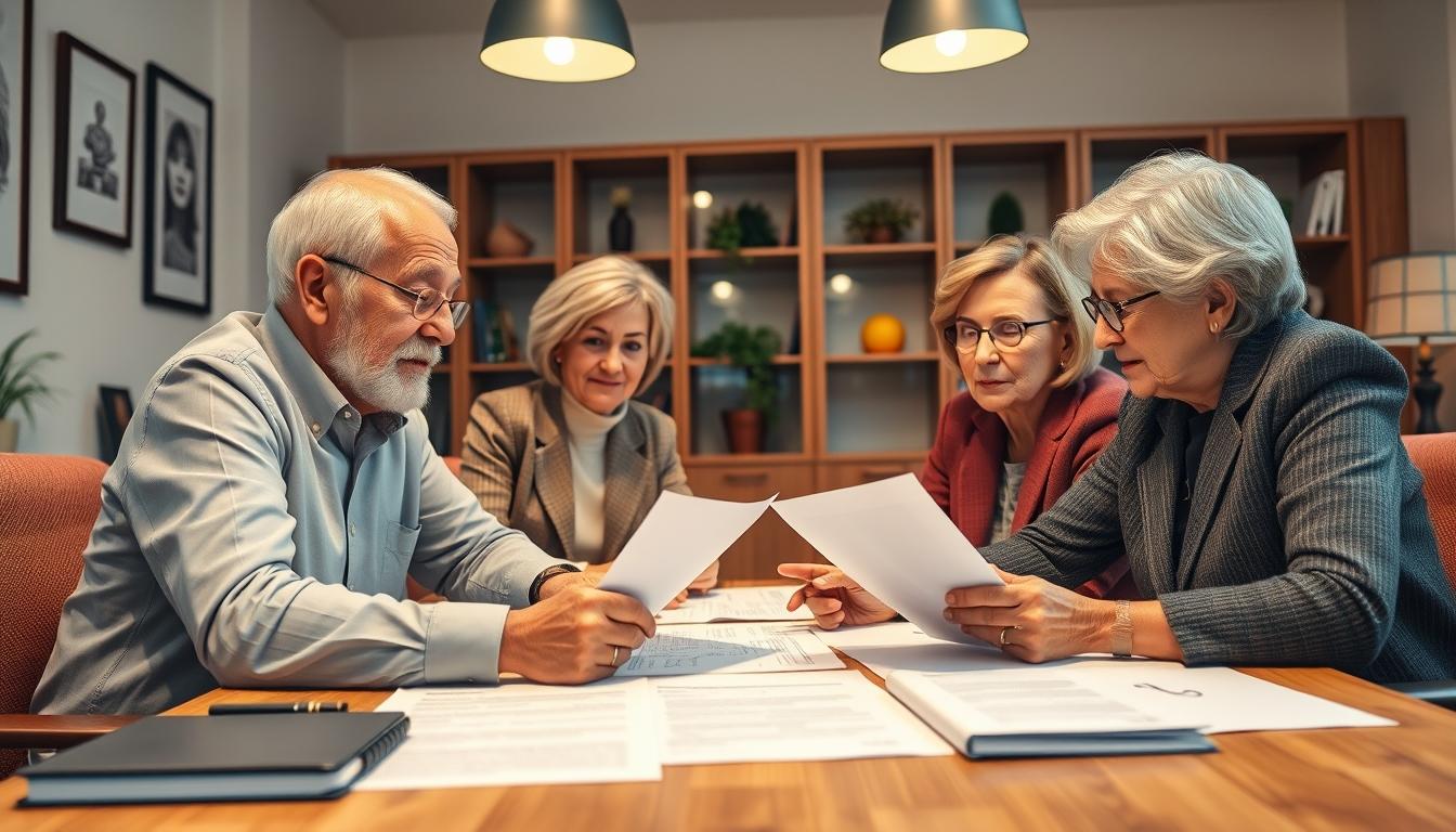 Family elder care planning discussion